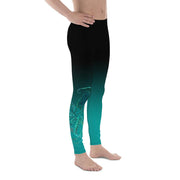 Men's Teal Octopus 3 Gyotaku Leggings